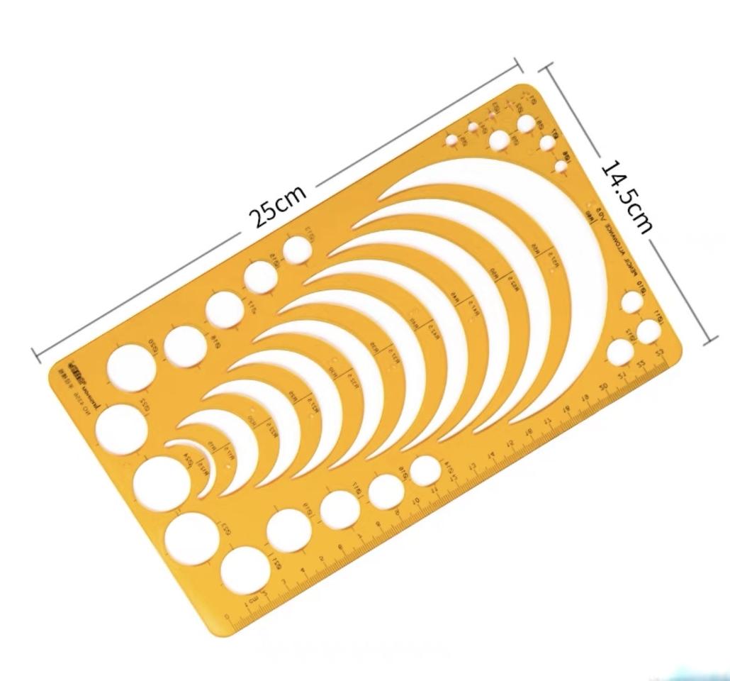 패치 워크 원형 측정 도면 템플릿 발 반경 솔기 눈금자 재단사 재봉 도구