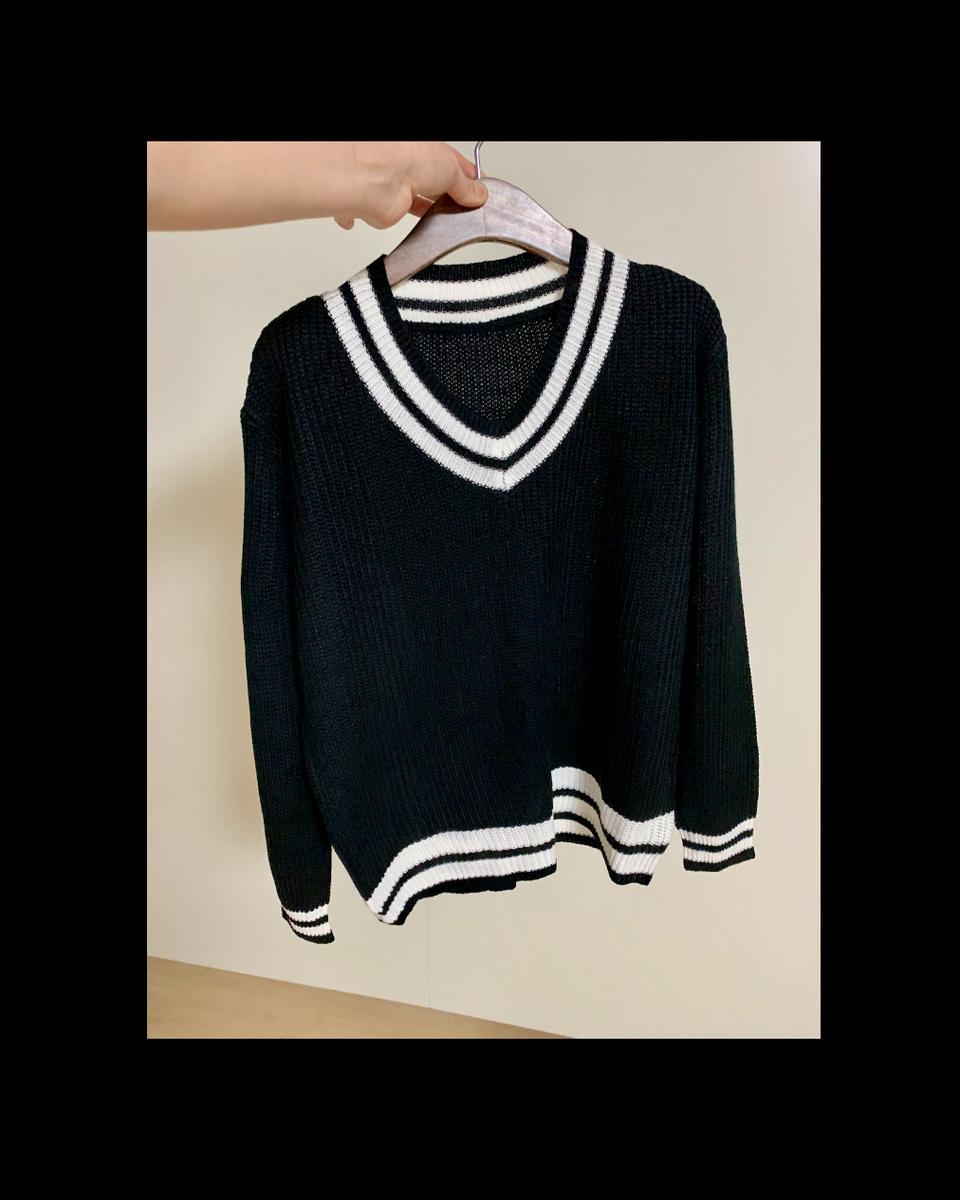 브이넥 여성얇은니트