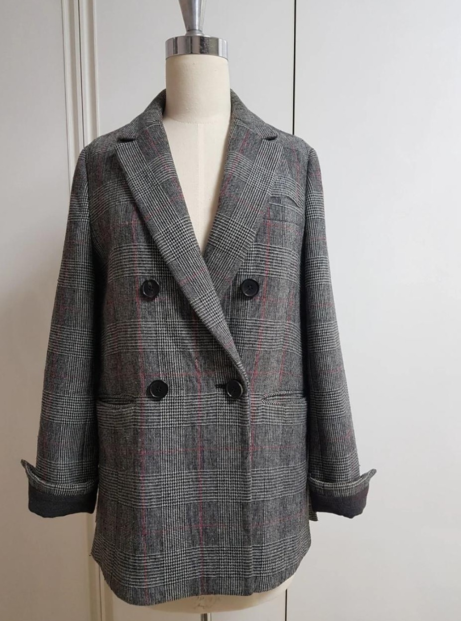 SJSJ 에스제이 글렌체크 더블 자켓