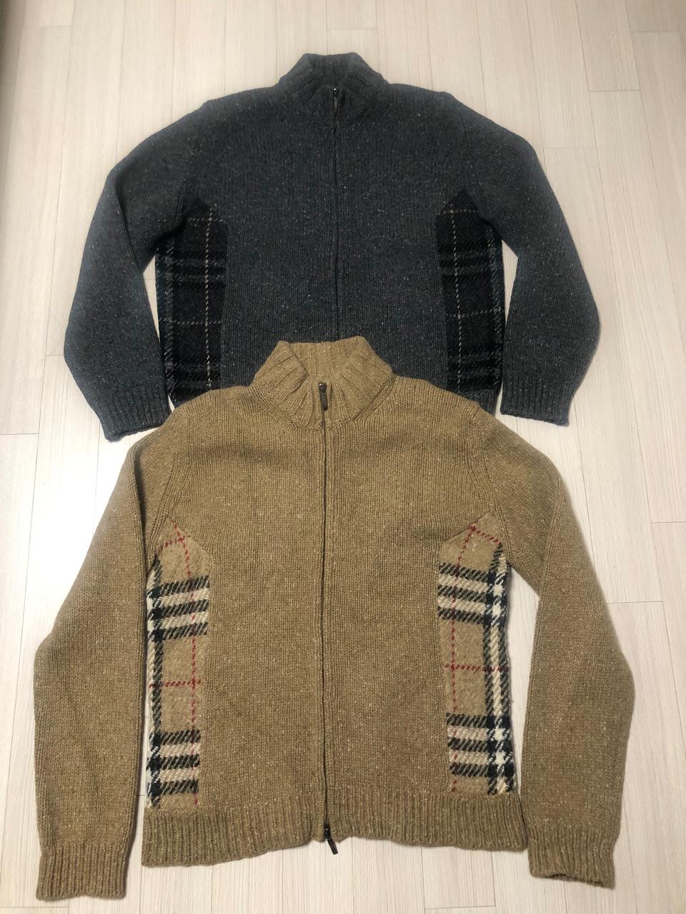 버버리 체크 니트집업
