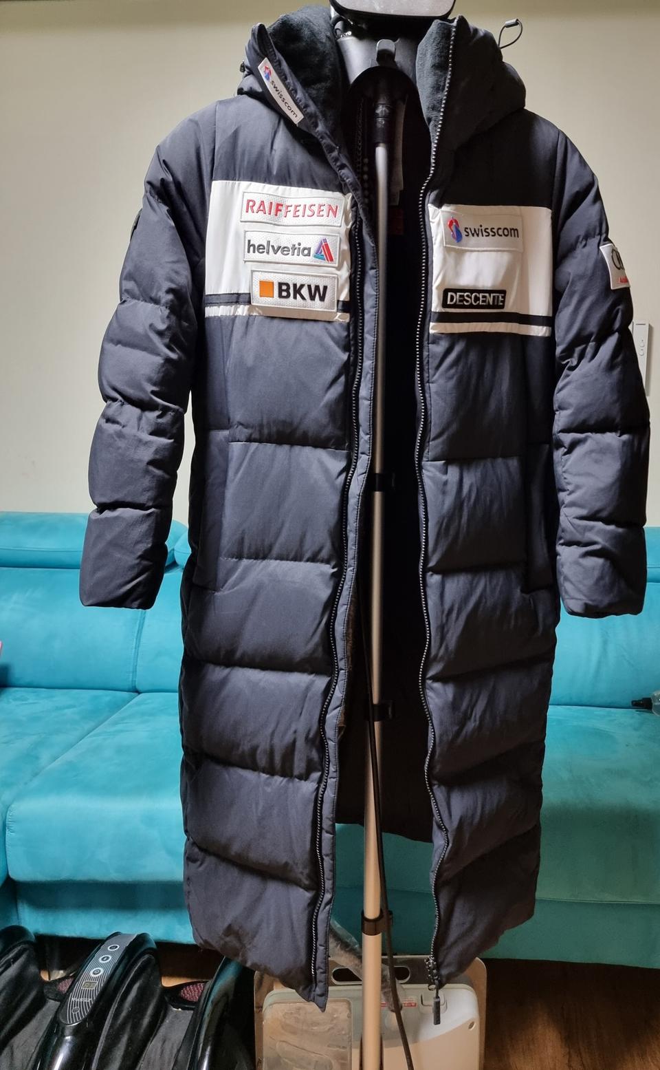 데상트 스위스스키 오리털 롱패딩 점퍼/S/85