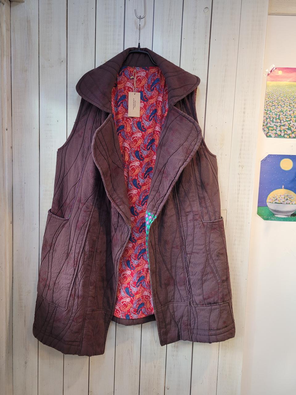 천연염색 롱조끼