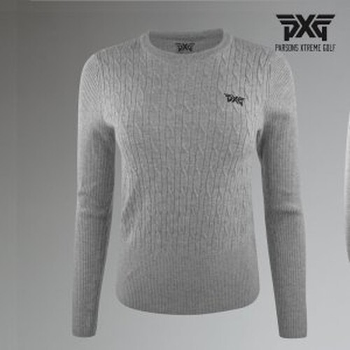 PXG 여성 케이블 니트 울 스웨터 ( 회색 ) Cable Knit Wool Sweater
