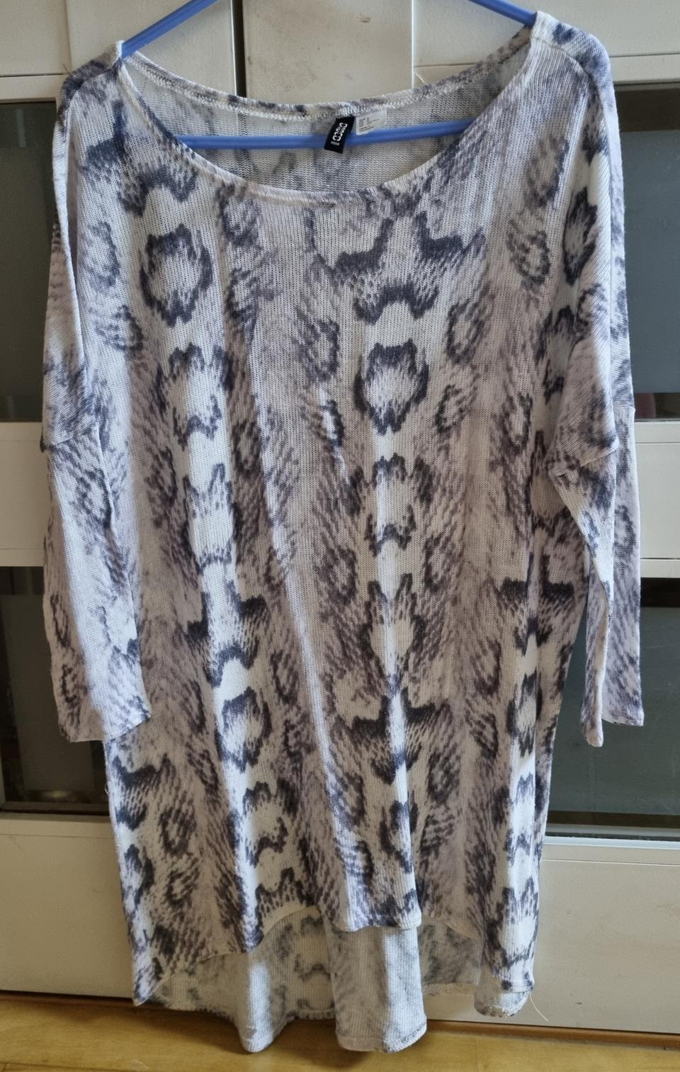 h&m 티셔츠 칠부티 유넥 뱀피 스네이크 레오파드 호피