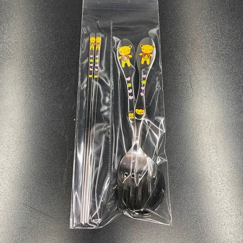 (새상품) 어린이용 수저 세트 : 곰돌이