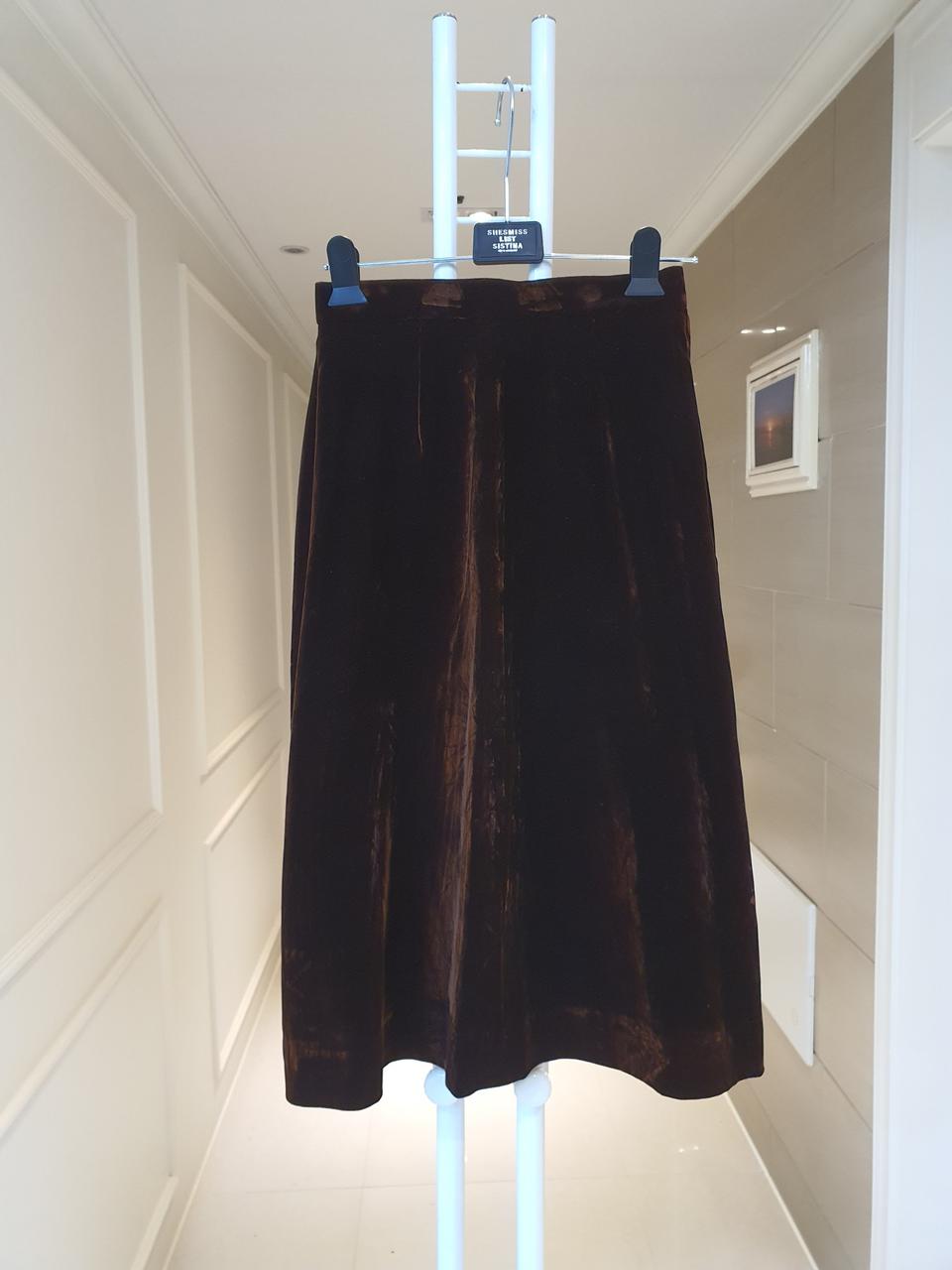 벨벳 스커트 브라운