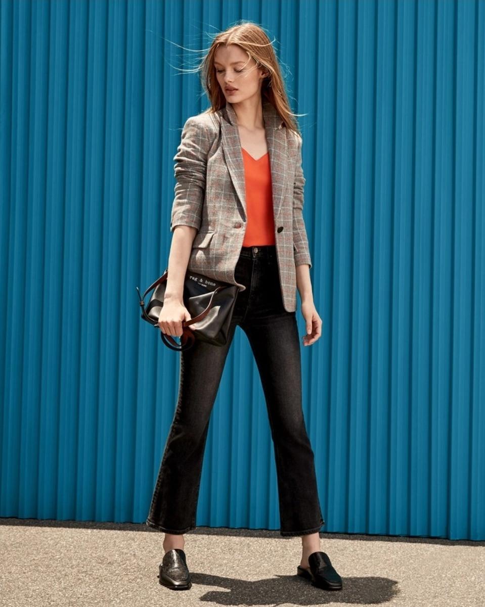 랙앤본 니나 하이라이즈 블랙 크랍진