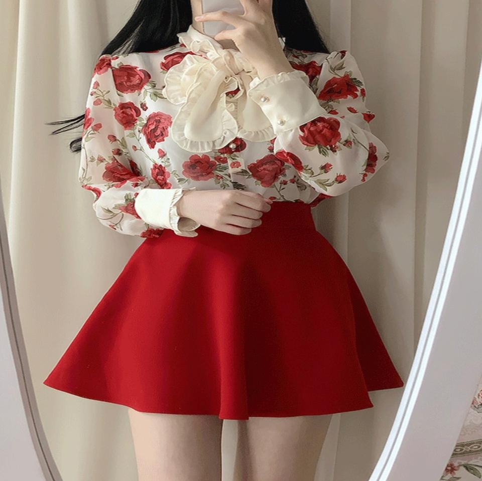 애비앙 로즈 타이블라우스(아이보리)