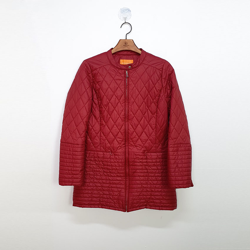 김영주 골프 여성 레드 누빔 집업 점퍼 100 (HU5240)