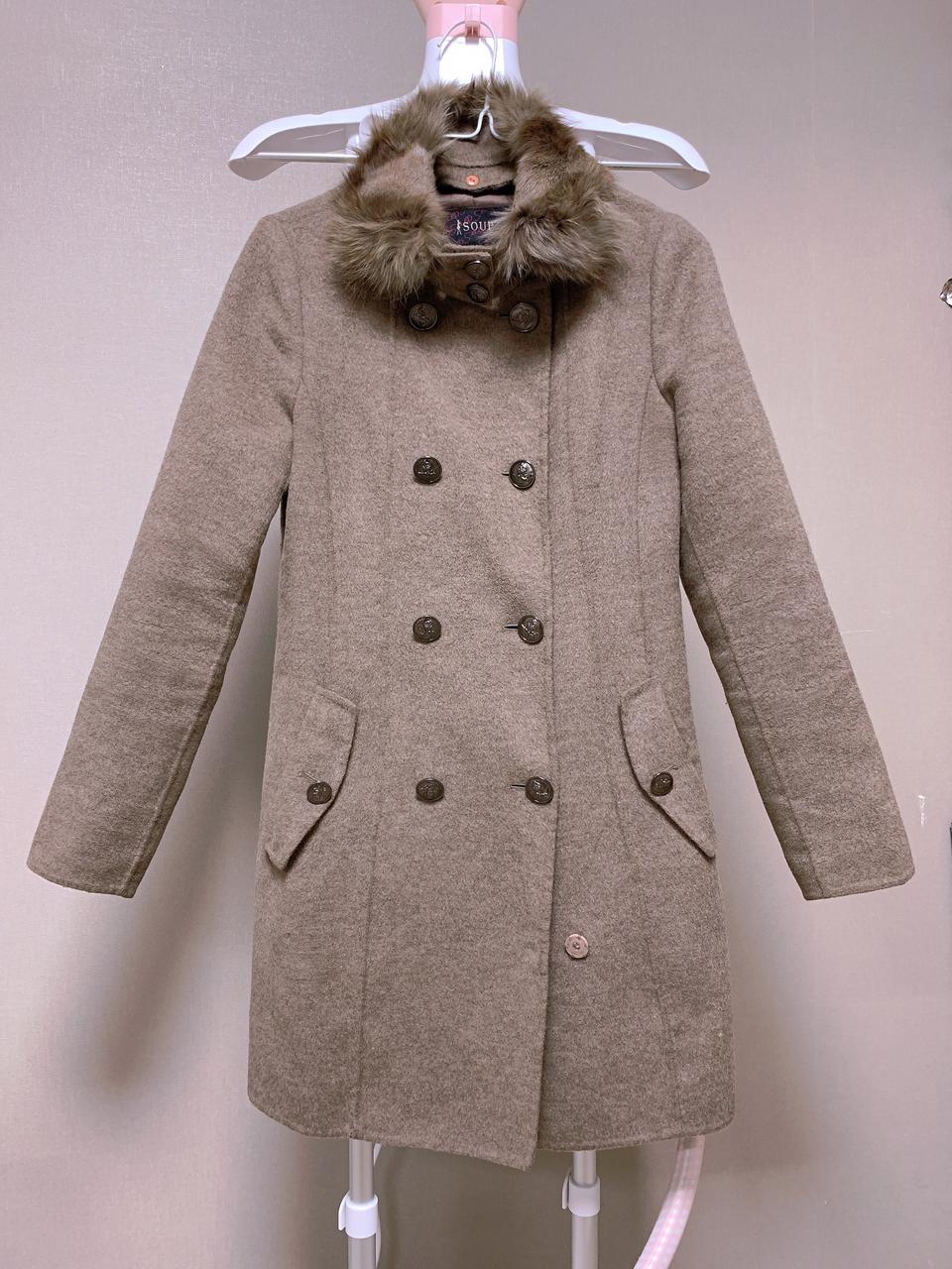 Soup 폭스퍼 여우털 코트 44-55 코코아 브라운