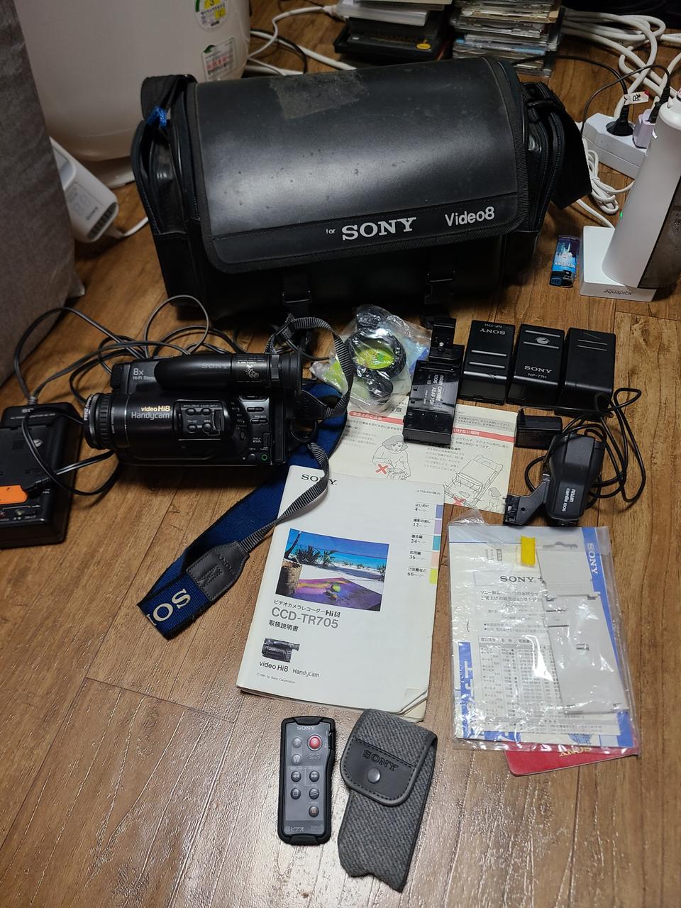 소니 8미리비디오카메라 풀세트,가방등.부품용