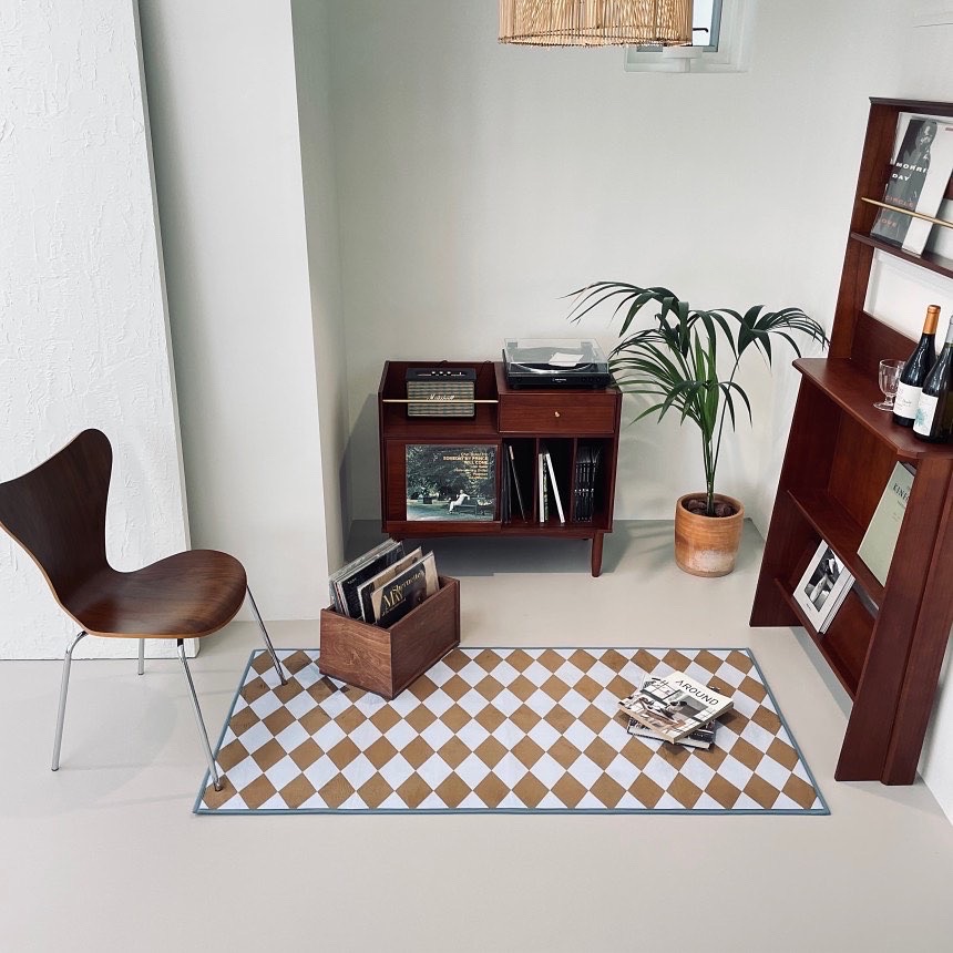 가격내림)다이아 체커보드 러그