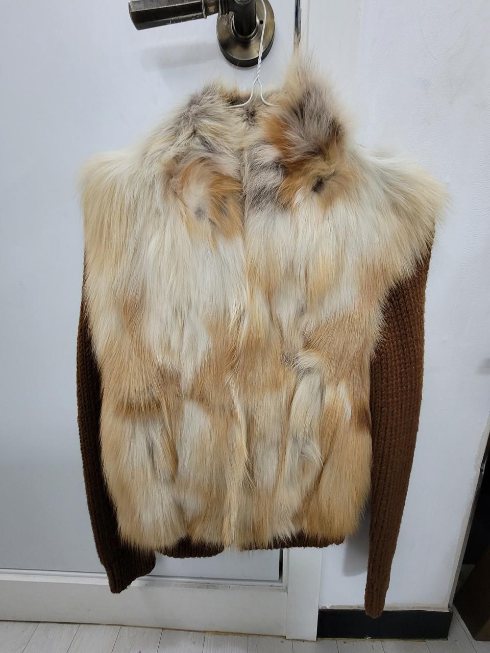천연 100프로 여우털  핸드메이드 모 자켓