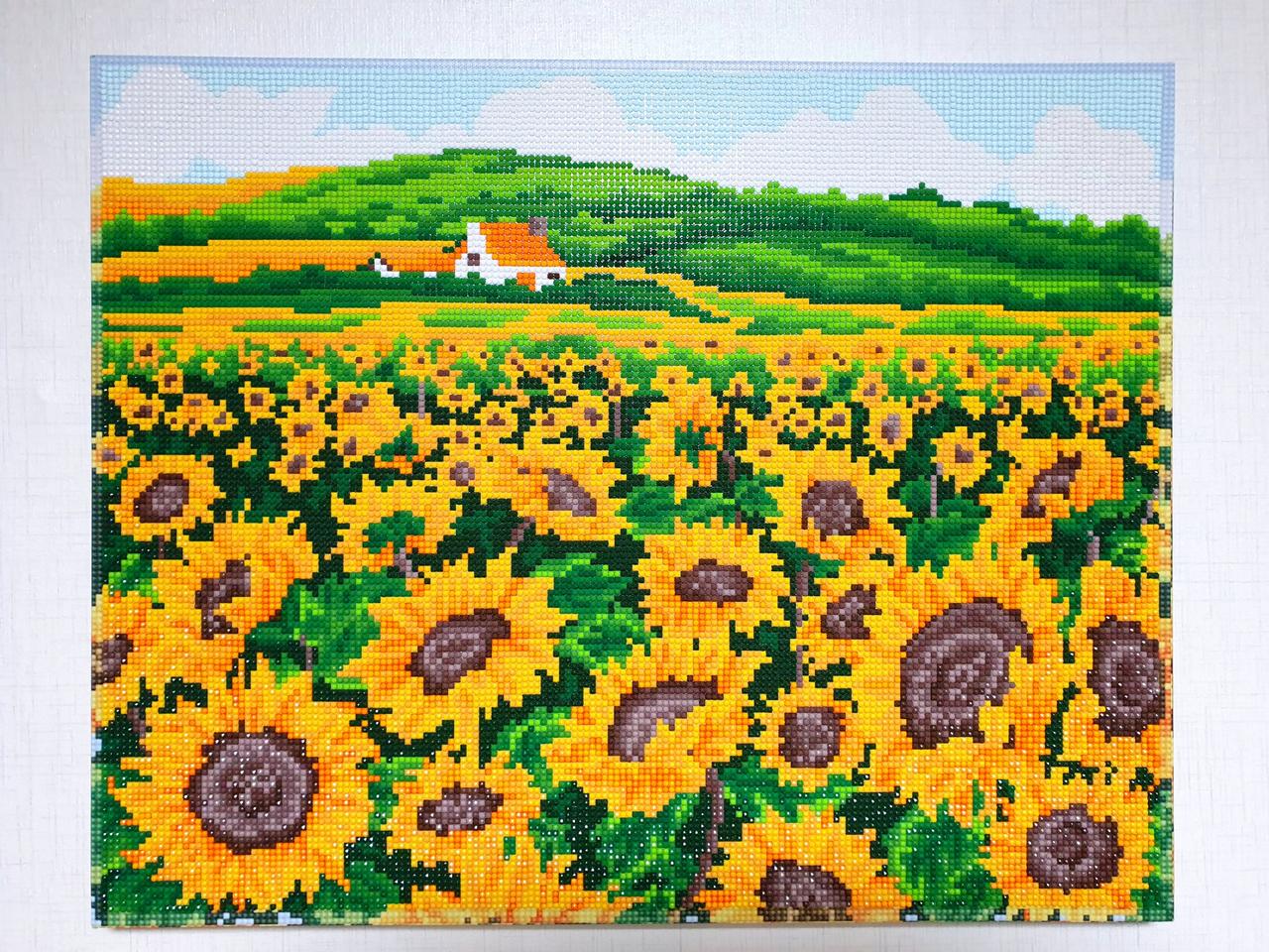 해바라기 보석십자수 완성품