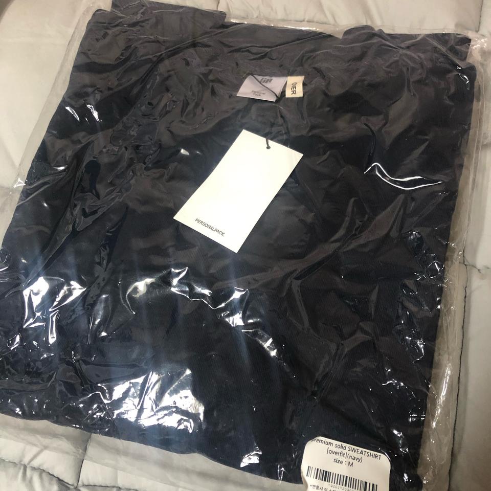 [우체국/택포] 퍼스널팩 오버핏 맨투맨 네이비 M