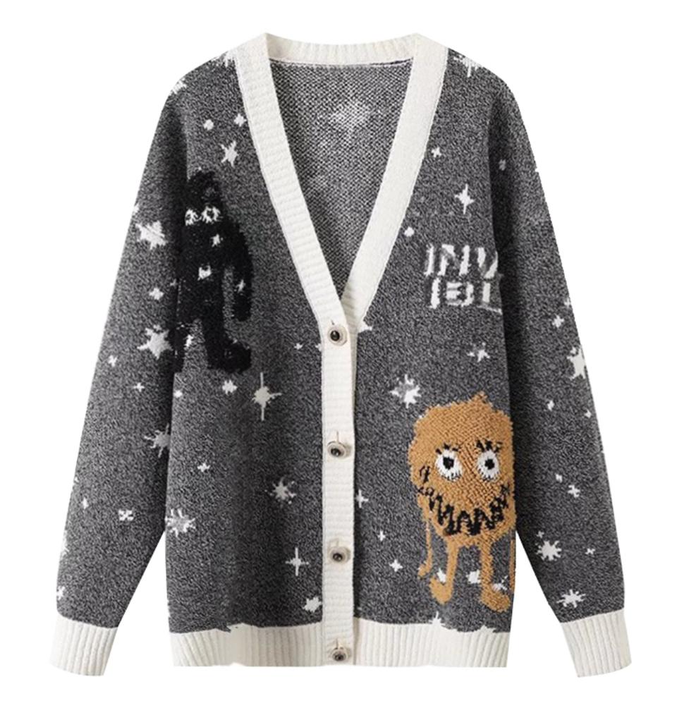 뽀글이 포인트가디건(프리사이즈)