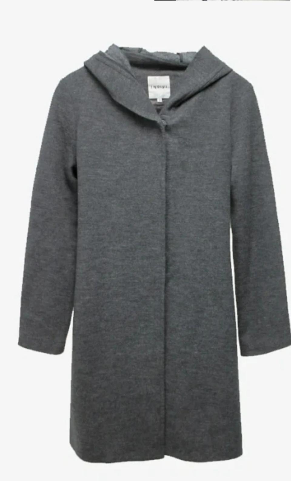 정가18만원 인디비 모직 울 후드 코트 S