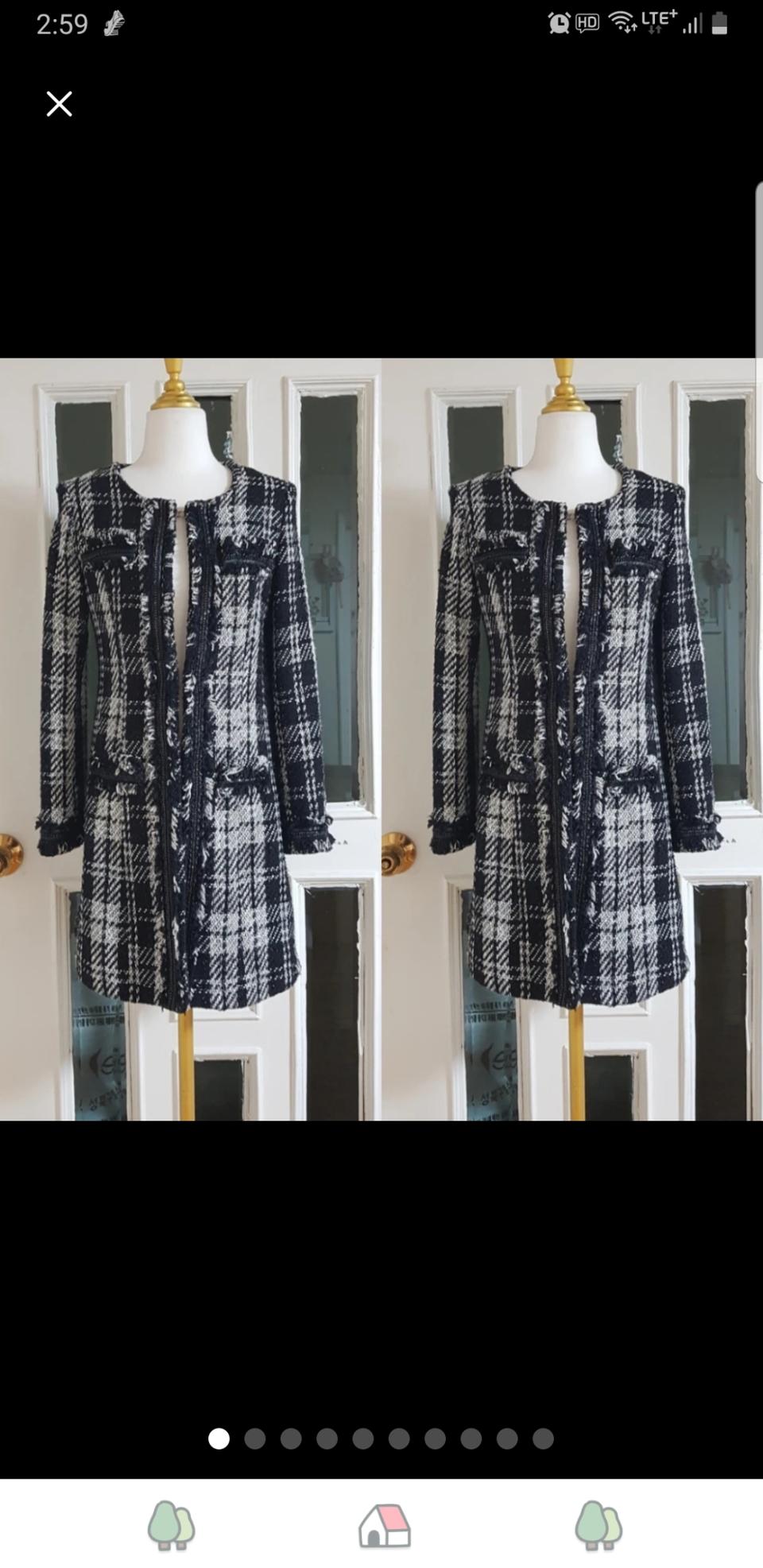 트위드 하프롱 자켓 팔아요 ~ 거의완전새것