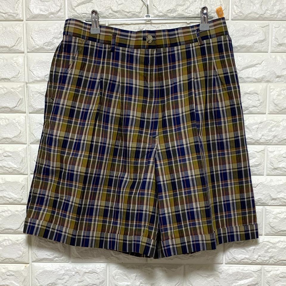 (새상품) 일본 현지 구매 체크 팬츠 88 블루 반바지