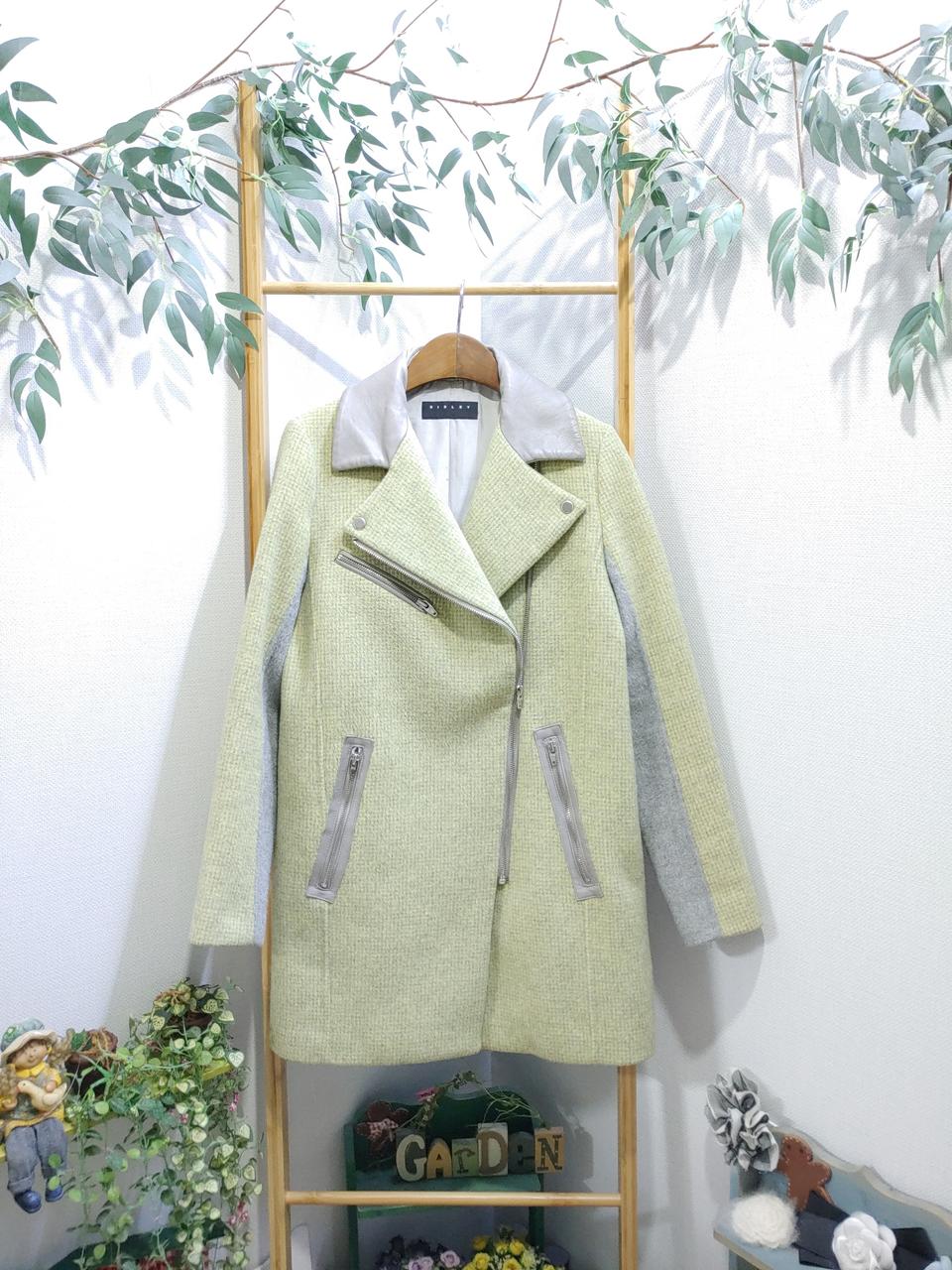 시슬리 양가죽배색 울자켓