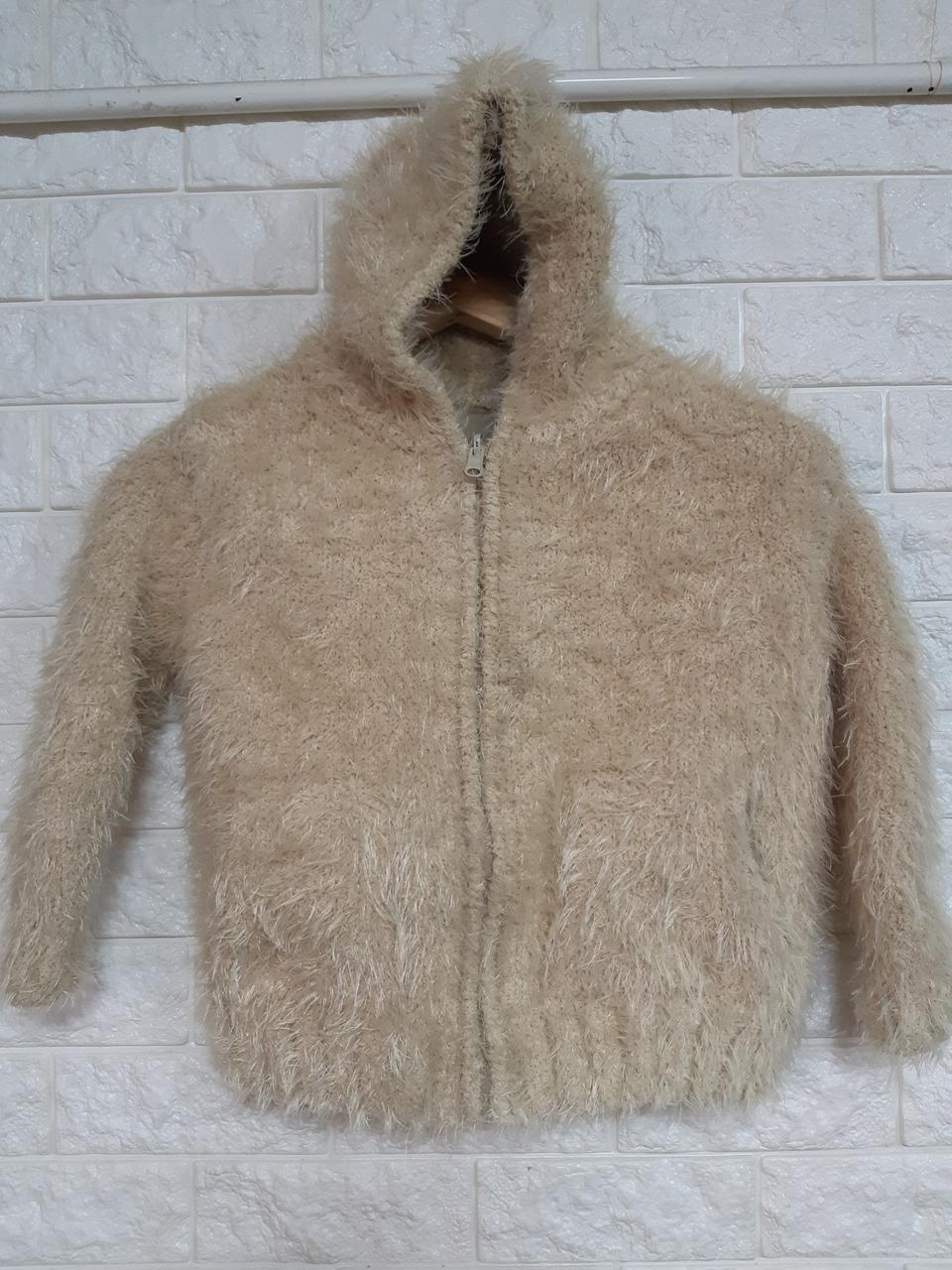 직접짠뜨개유아 후리스 후드집업