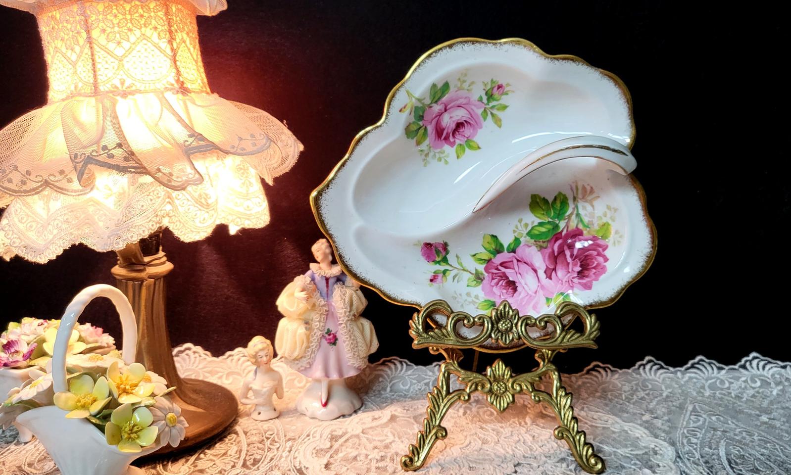 (레어템 가격할인)영국 로얄알버트 어메리칸뷰티 핸들 트레이