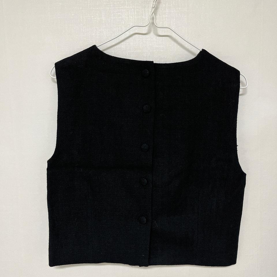 트위드 조끼&스커트 세트 블랙