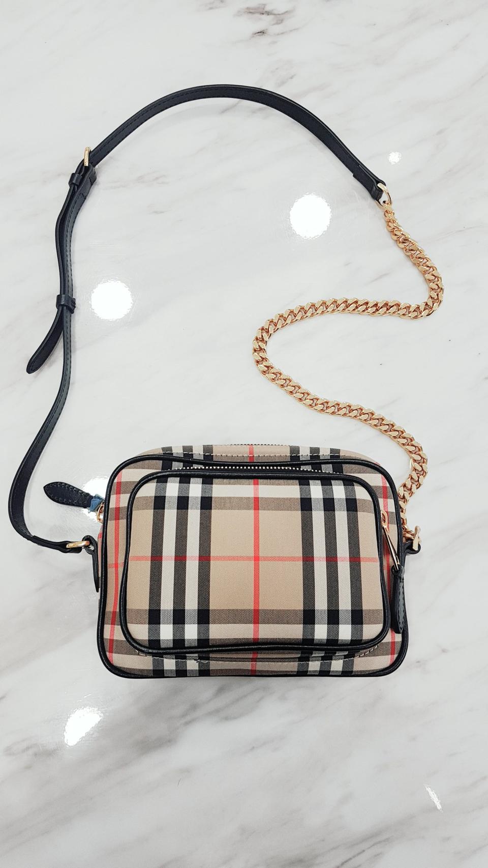 버버리 빈티지 체크 스몰 여성 정품 카메라백