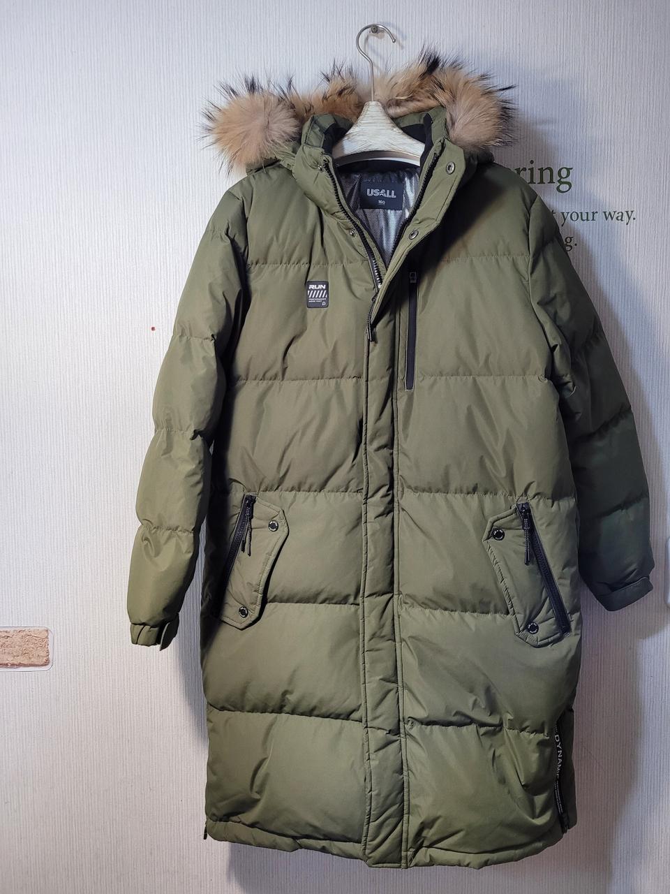 유솔 라쿤 트리밍 덕 다운 롱패딩(160사이즈)