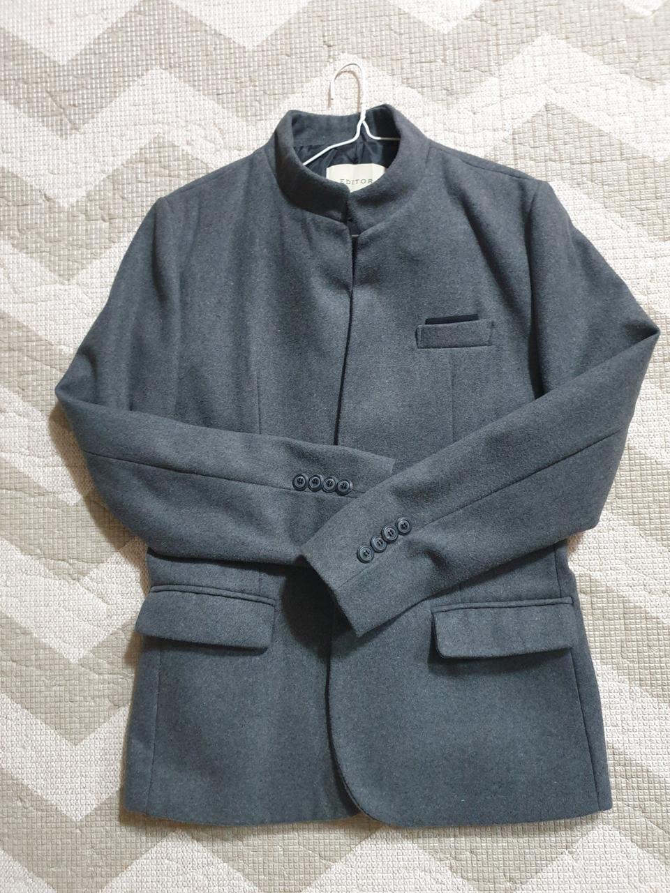 그레이 차콜 차이나카라 코트M