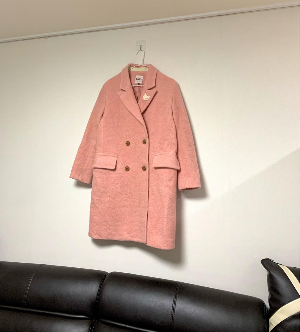 울 60%비스코스10%) LAP 랩 핑크 코트