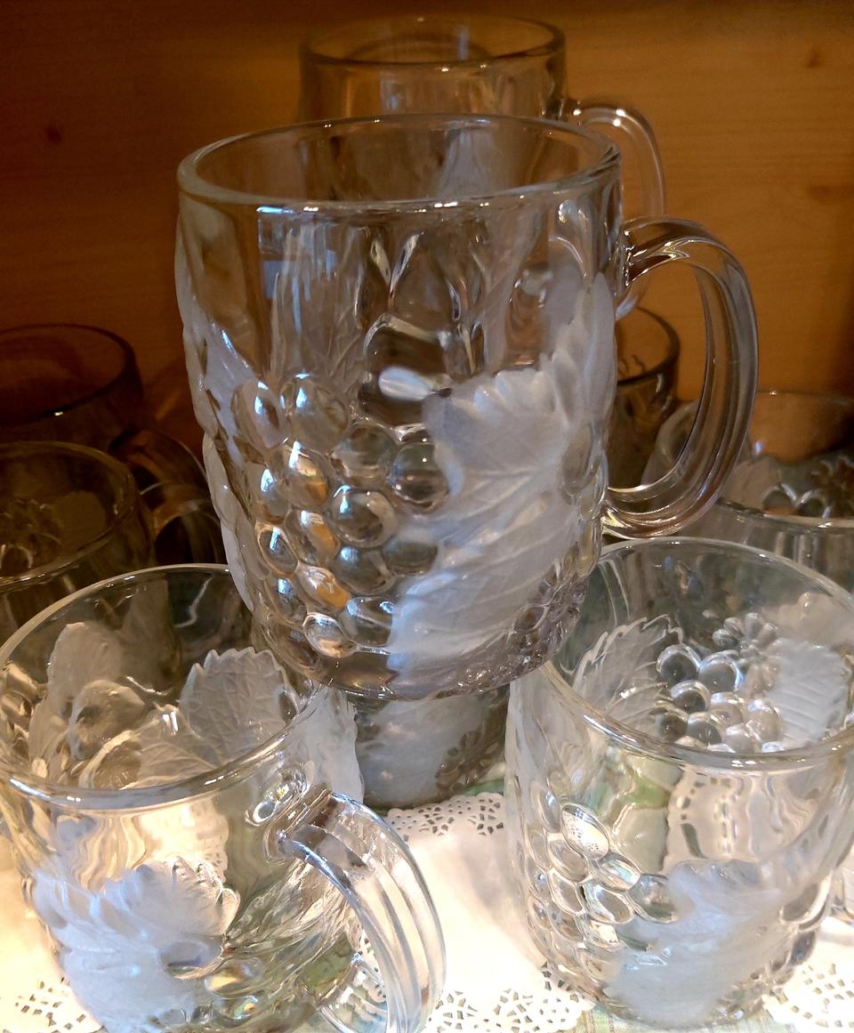 포도문양 입체 500미리 잔