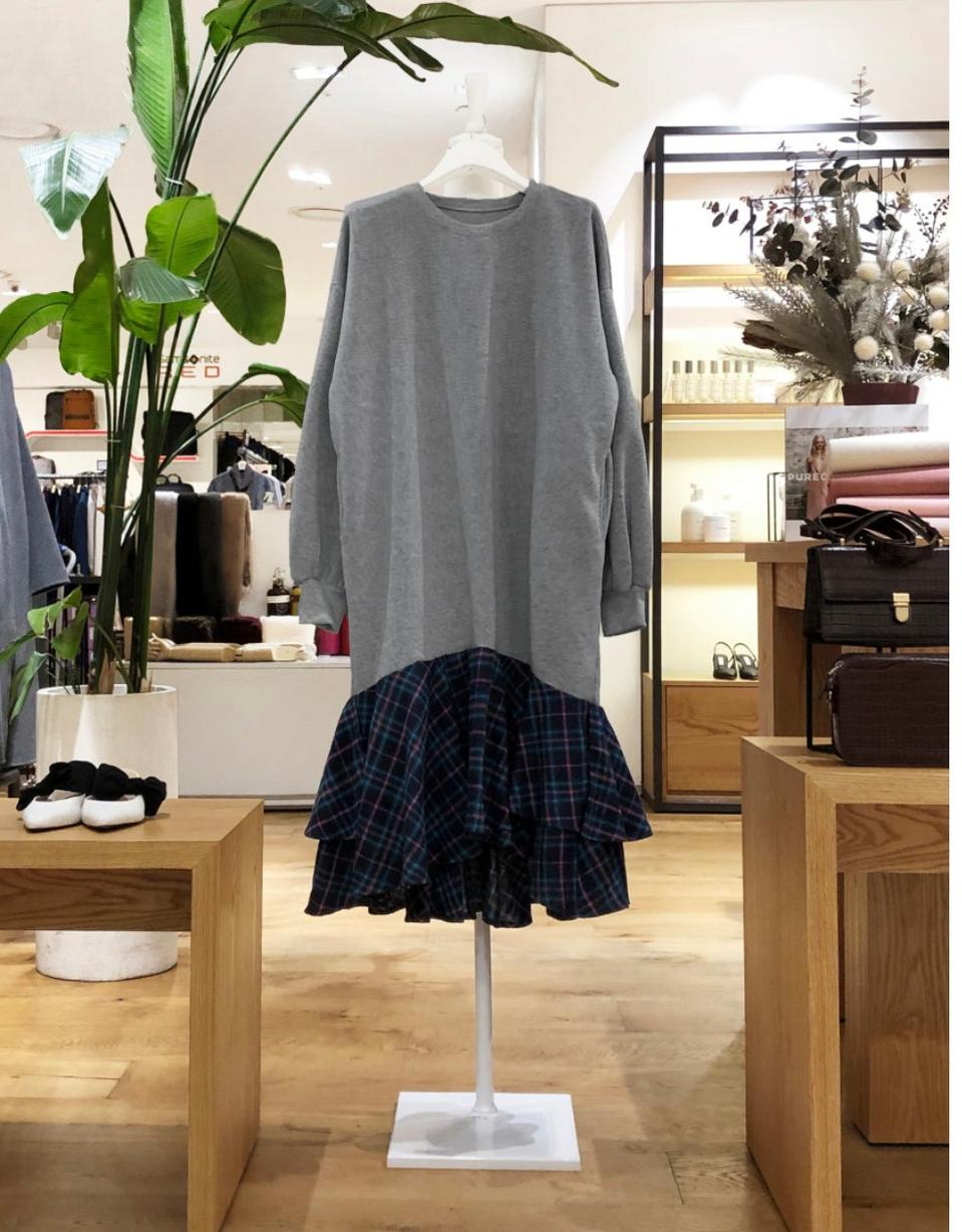 107STYLE 기모체크프릴원피스 WOPS10126