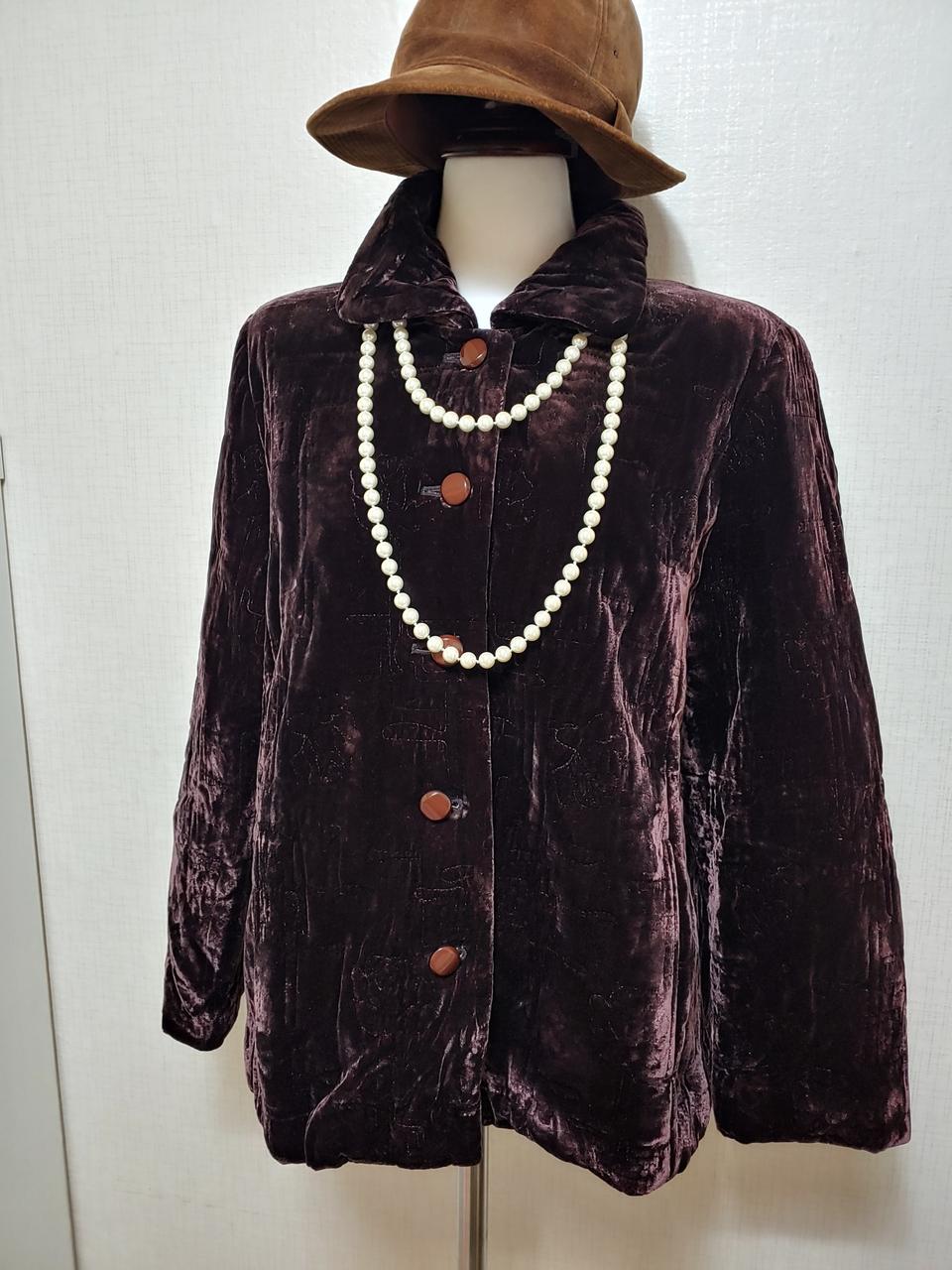 파리지엔 새상품급 벨벳 자켓 55 66