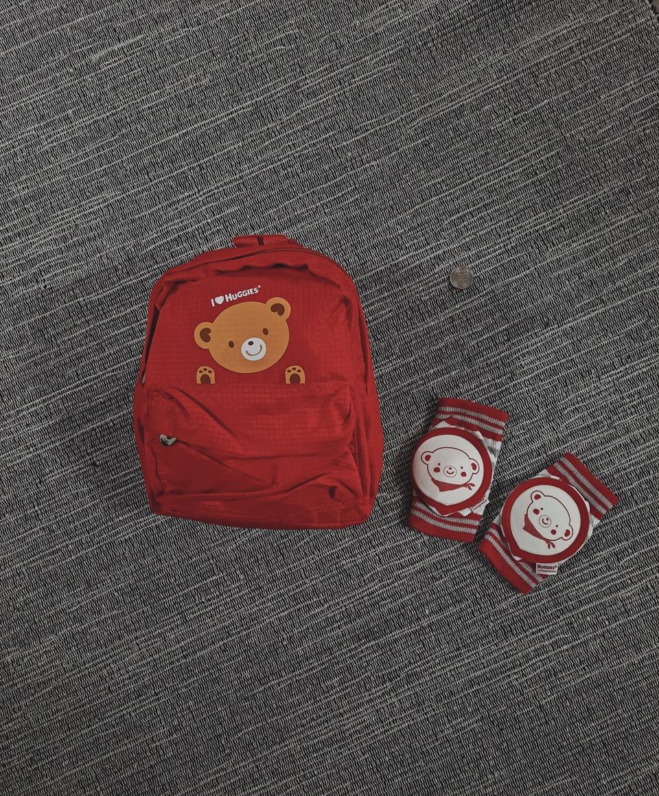 하기스 유아용 백팩과 아기 무릅 보호대 세트 (미사용)