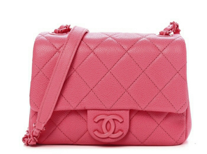 샤넬 캐비어 핑크 크로스백