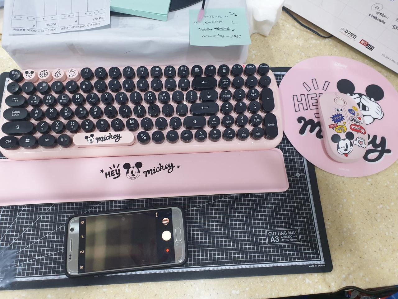 미키 무선 키보드 마우스 세트