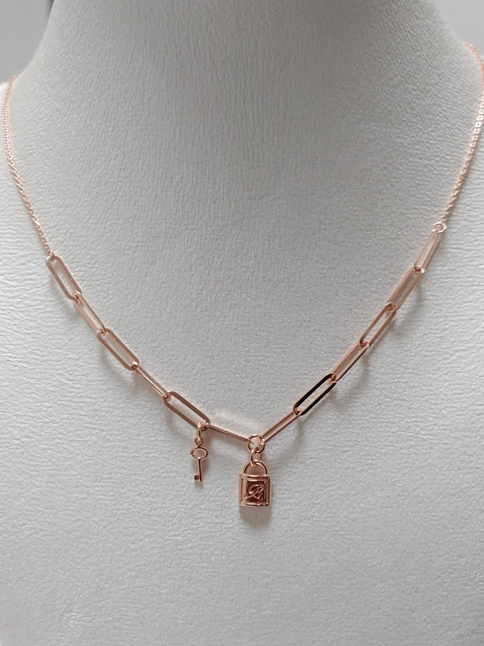 14k열쇠자물쇠 클립체인목걸이