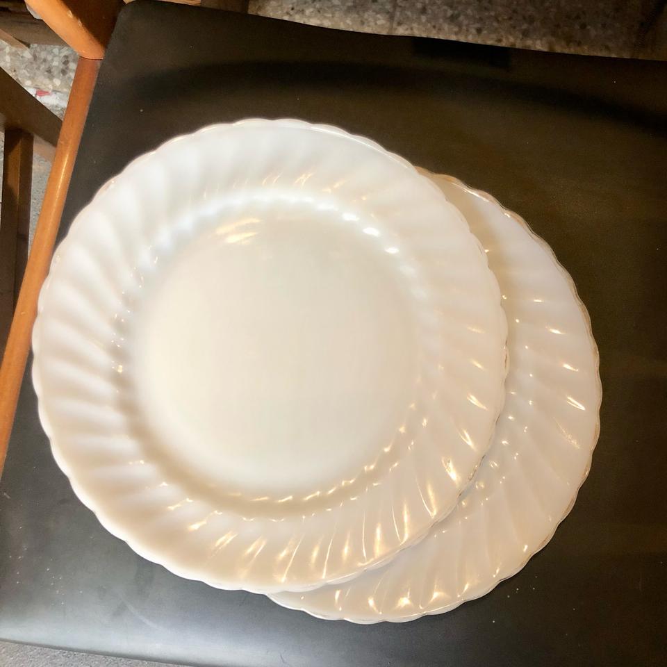 Anchor Hocking 밀크글래스접시 2p