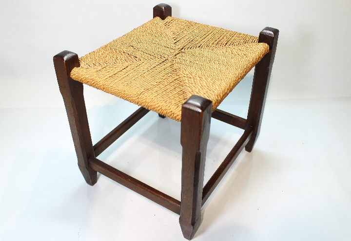 빈티지 질감좋은 오크목 핸드메이드 풋스툴