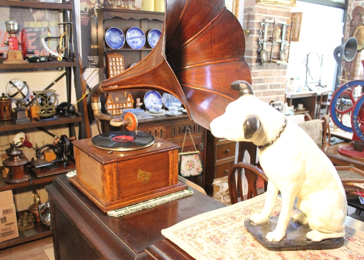 엔틱 콜롬비아 최고봉 우드혼 축음기/그라마폰