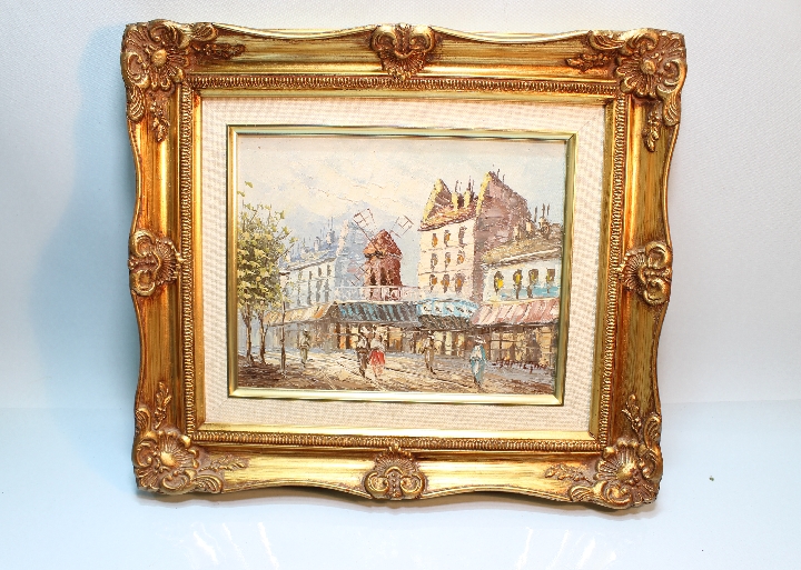 프랑스파리 물랑루즈 거리풍경 유화-프랑스