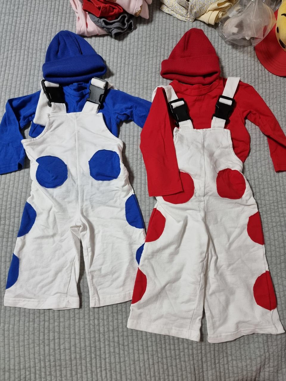 캔디옷 멜빵바지 비니세트 블루2세 레드4세