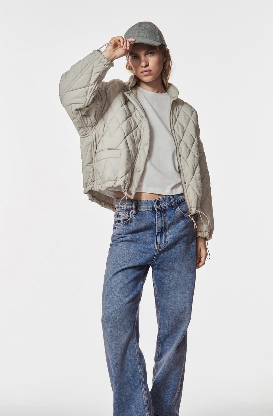 자라 워터프루프 퀼티드 재킷 새상품