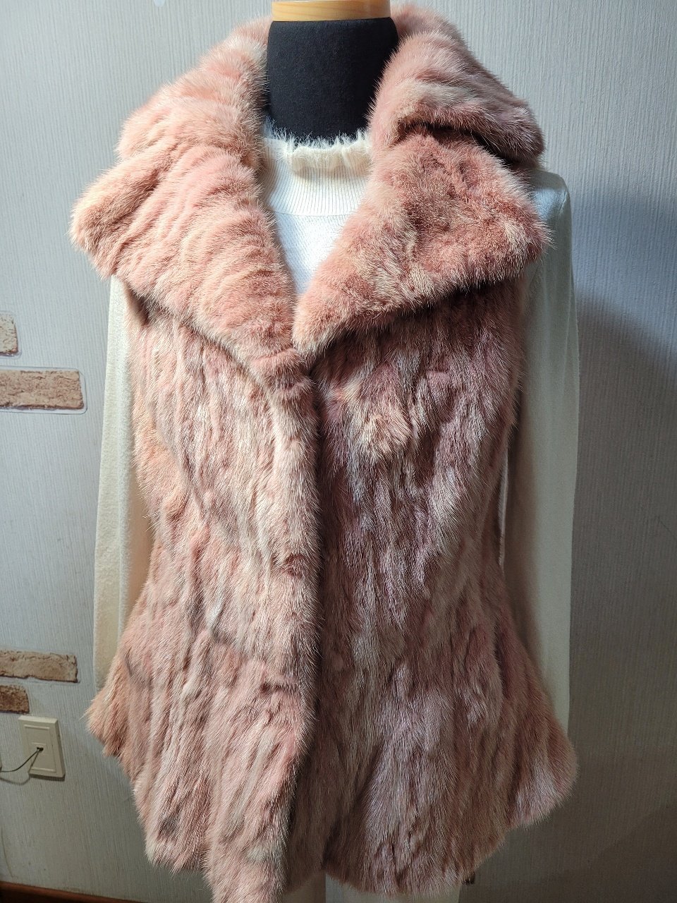 베이비핑크 밍크 베스트