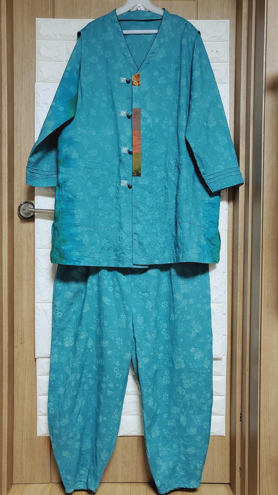 천연염색*생활한복,면쓰리피스셋트*허리41