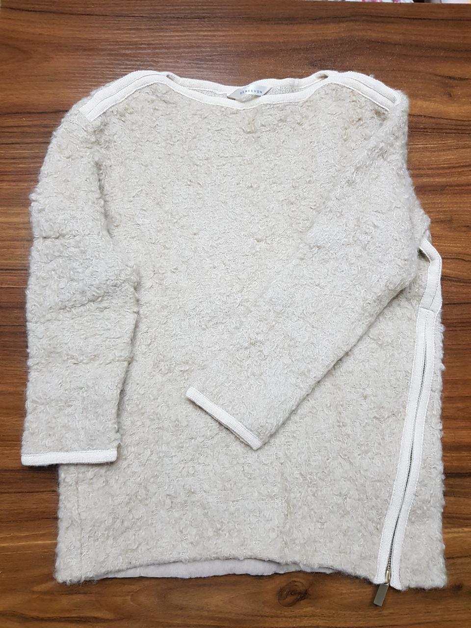 레니본 뽀글이 니트티 54  인디핑크 연베이지 두벌