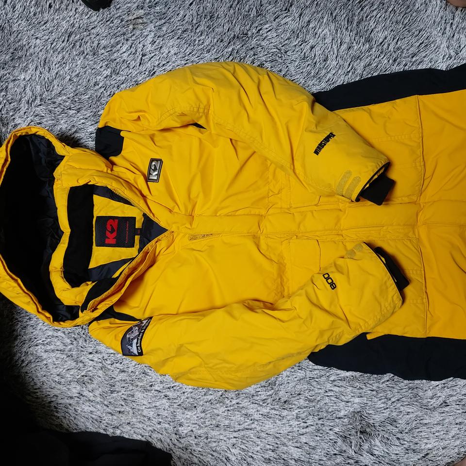 100 k2 옐로우 800 후드 롱패딩