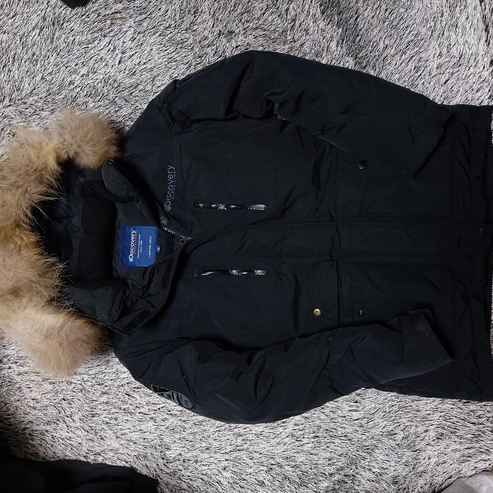 90 디스커버리 라쿤퍼 블랙 야상 패딩