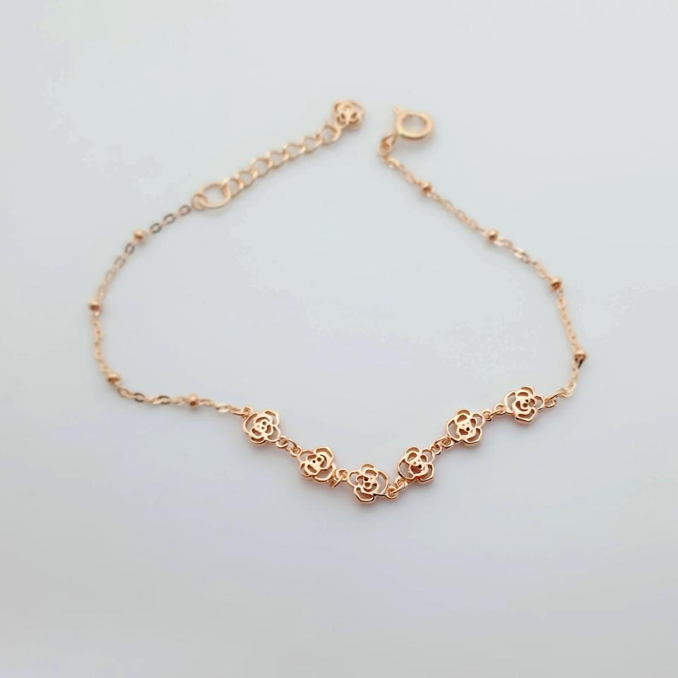 14K 핑크골드 장미 팔찌